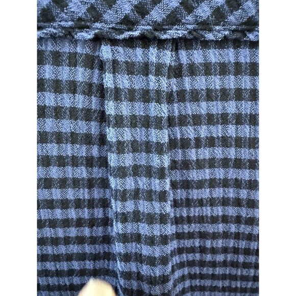 J. Jill Blue Black Check Gauzy Pullover Top Long Sleeve Women’s XS Casual Preppy - Picture 7 of 11
